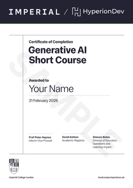 Generative AI certificate of completion