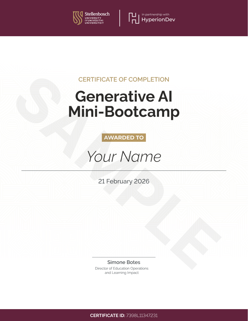Generative AI certificate of completion